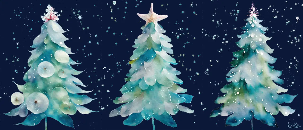 3xmastreesblue